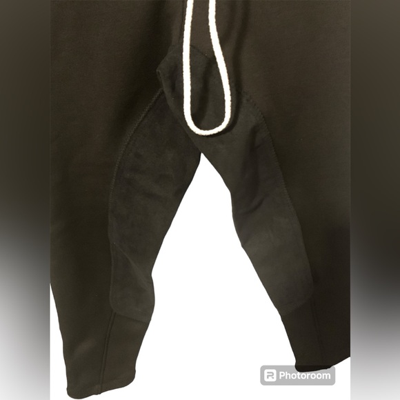 Tuffrider JPC Equestrian stretch full uni fleece seat black pull on drawstring - Picture 3 of 9